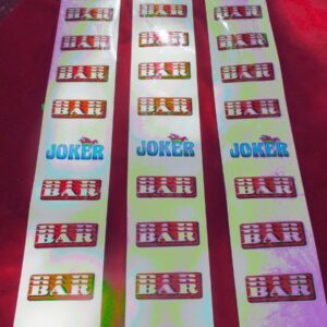 Bally Slot Machine Reel Strip Set – Triple BAR / Joker – 3 Reels