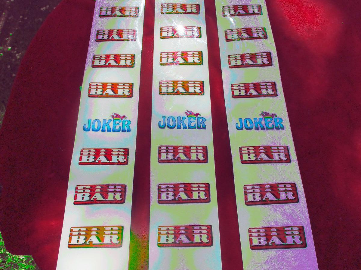 Bally Slot Machine Reel Strip Set – Triple BAR / Joker – 3 Reels