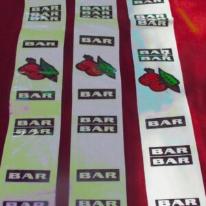 Bally Slot Machine Reel Strip Set – BAR / Cherries – 3 Reels