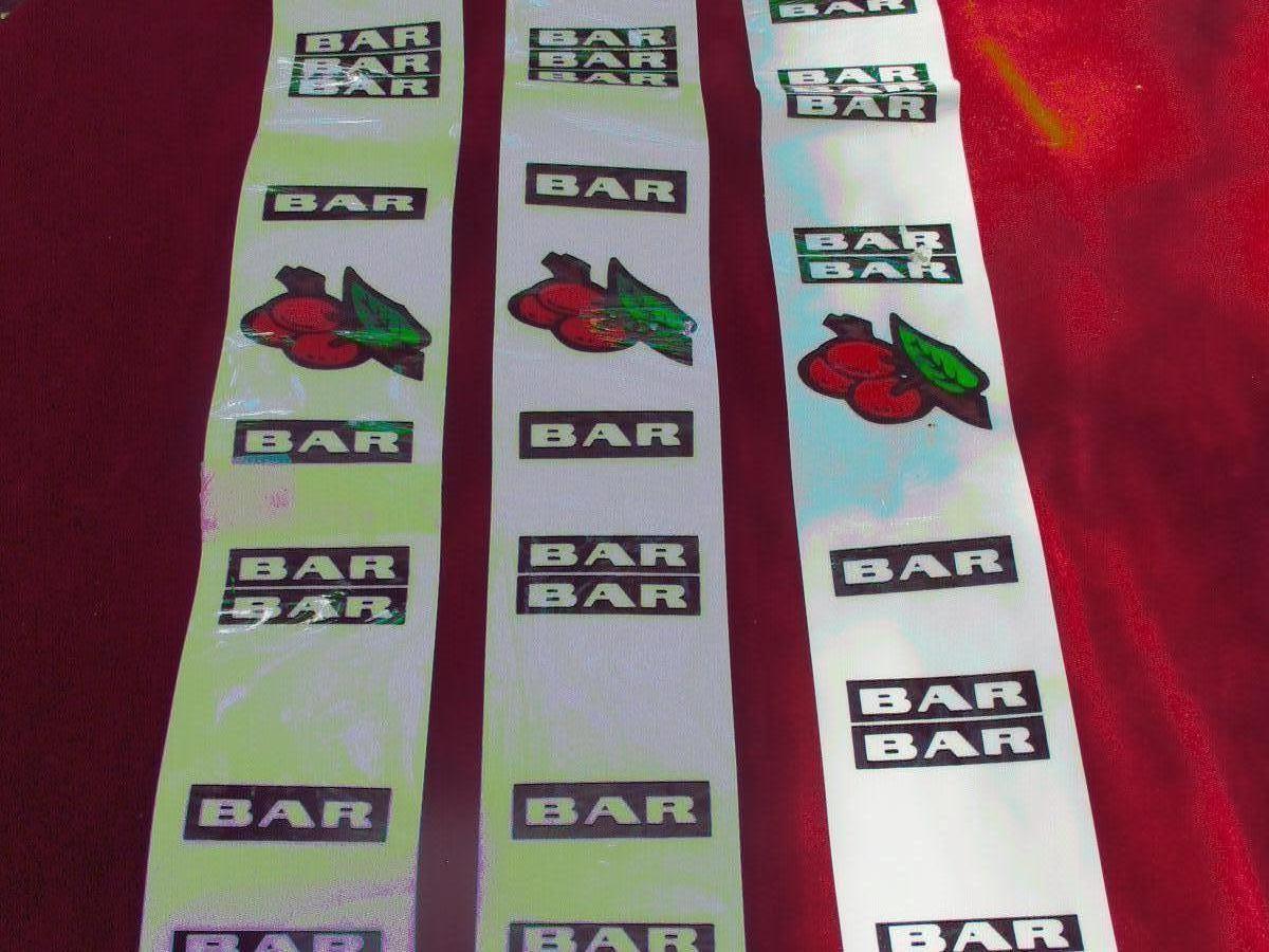 Bally Slot Machine Reel Strip Set – BAR / Cherries – 3 Reels