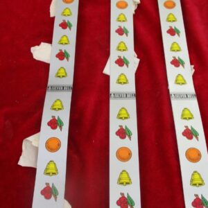 Bally Slot Machine Reel Strip Set – Gold Bell / Cherry / Orange – 3 Reels